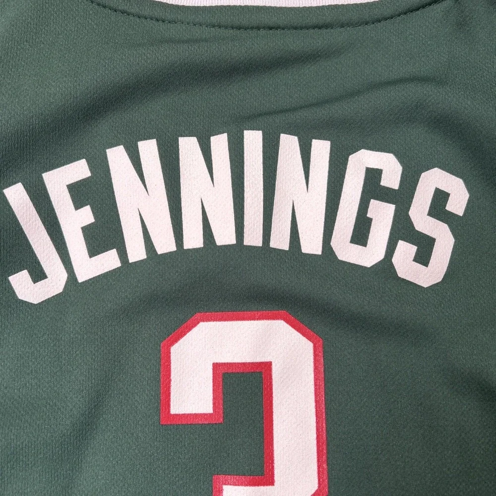 Adidas Milwaukee Bucks Jennings #3 NBA Green Youth Jersey - Size Large